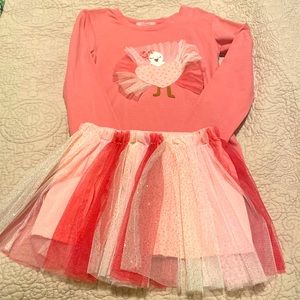 Excellent condition Girls Turkey 🦃 shirt with Tulle Skirt